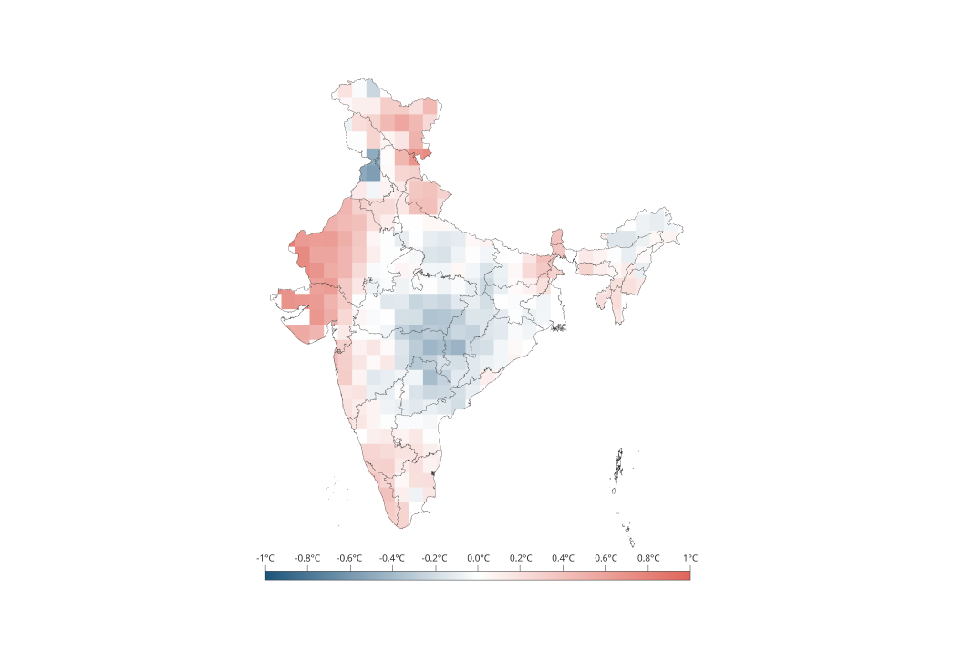 Regional variations in seasonal temperatures